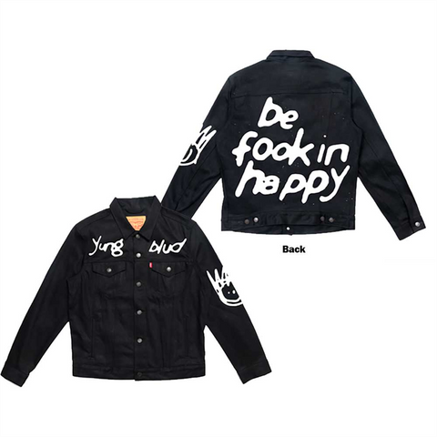 YUNGBLUD - BE FOOKING HAPPY: giacca di jeans - M - unisex
