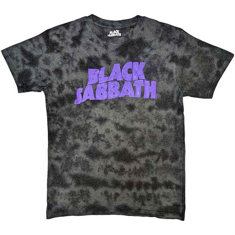 BLACK SABBATH - WAVY LOGO - GRIGIA DYE - (L) - T-SHIRT