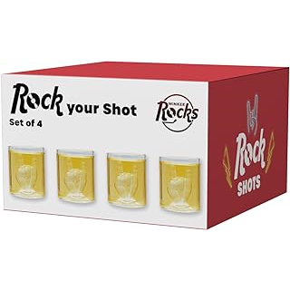 BICCHIERI SHOT - BICCHIERI SHOT VETRO -  SET 4 PZ  - ROCK YOUR SHOT