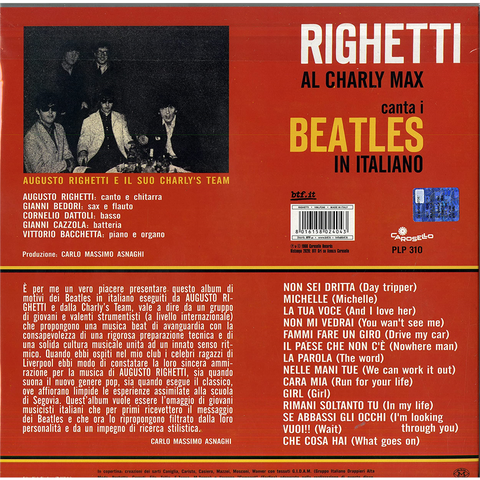 AUGUSTO RIGHETTI - AL CHARLY MAX | canta i beatles in italiano (LP - rem’21 - 1966)