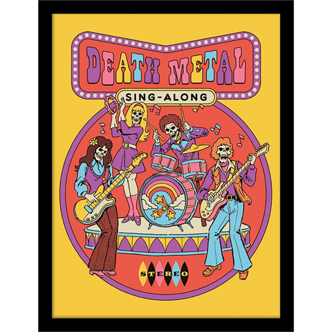 STEVEN RHODES - DEATH METAL SING ALONG - STAMPA IN CORNICE | 30X40 CM