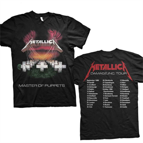 METALLICA - MASTER OF PUPPETS EUROPEAN TOUR '86 - nero