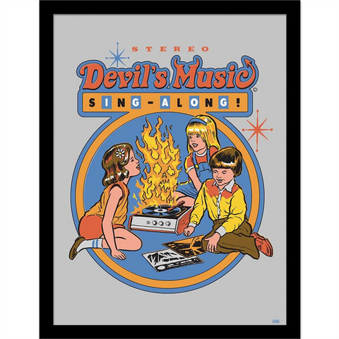 STEVEN RHODES - DEVIL'S MUSIC SING ALONG - STAMPA IN CORNICE | 30X40 CM